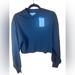 NWT Noize Ribbed black jersey Top recycled material eco friendly sustainable